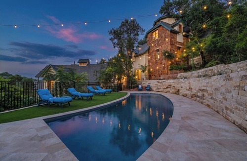 Westlake Highlands House | 4 Bedroom Westlake Castle | Stone Tower, Skyline Views, Heated Pool