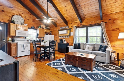 Sautee Nacoochee Cabin | Couples Cabin | Screened Hot Tub, Outdoor TV & King Bed · Near Helen, GA