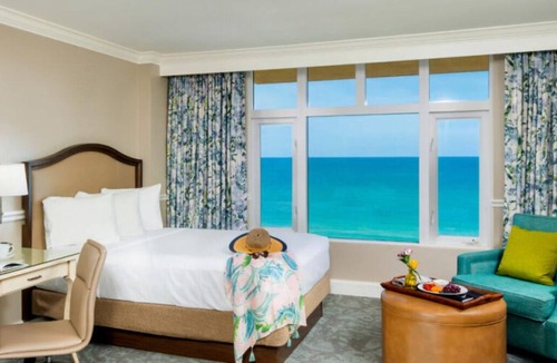 Daytona Beach Shores Hotel | Seafront King Balc | The Shores | Ocean balcony, yoga, firepits