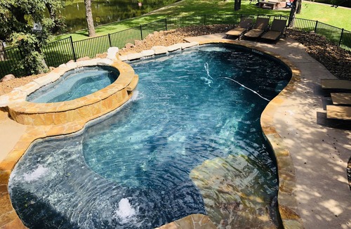 Marble Falls Cabin | Waterfront Retreat w/Pool, Hot Tub & Game Room
