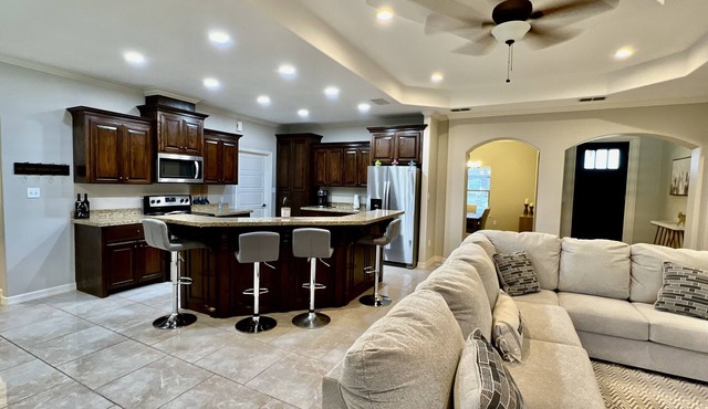 3 bedrooms, 2 baths, open concept kitchen and living
