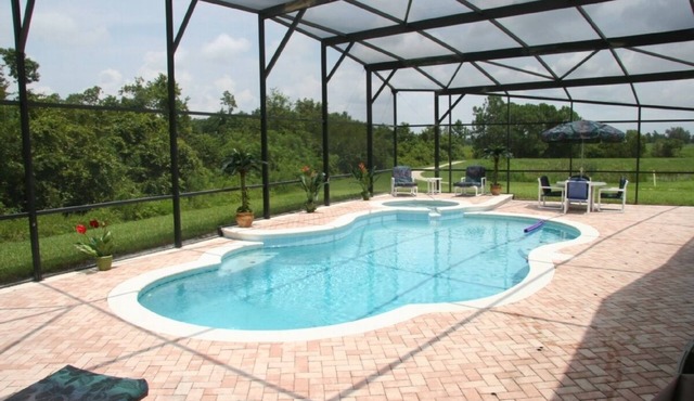 Beautiful 4BR/3 ba House-3miles Disney large pool/spa/XLdeck-Wheelchair friendly