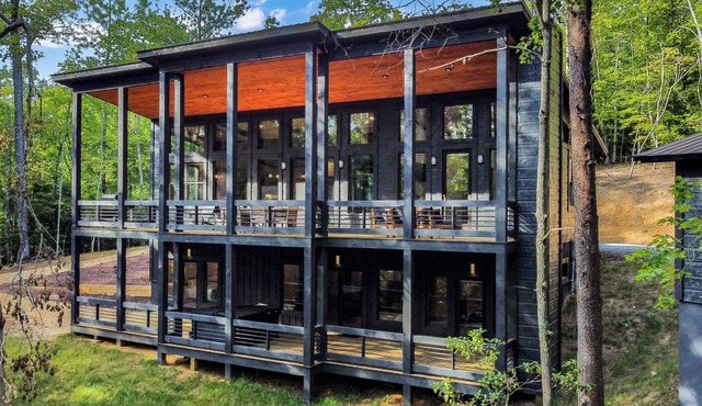 New Rustic-Modern Retreat! Hot Tub, Fireplaces & Expansive Deck, Game Room