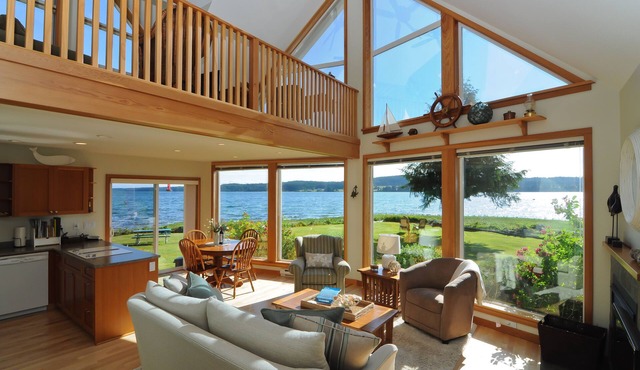 Open Design West Coast Home on 1600 Feet of Private Waterfront