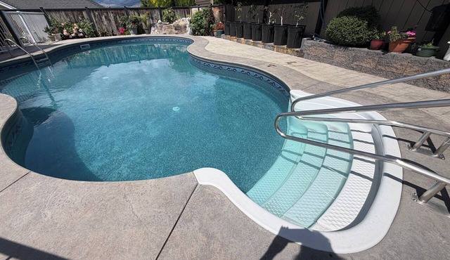 Poolside Oasis in Penticton | Private Fenced Pool, 3BR Family Retreat in Penticton