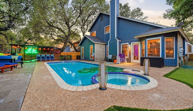 Resort Style Backyard Arcade Games Hot Tub