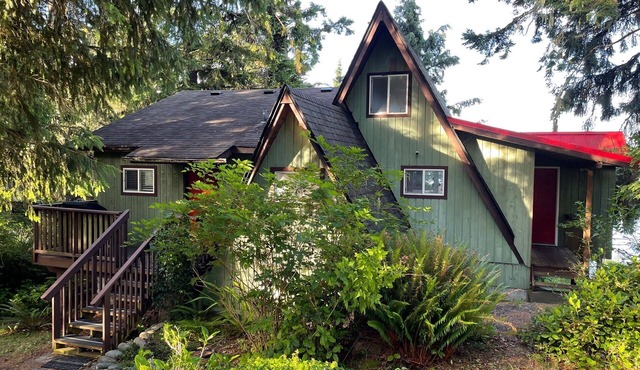 Serene A-frame cabin with ocean and mountain views!