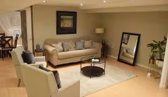 Spacious Basement Apt Open Concept wth Separate Entrance No Walls Dividing Rooms