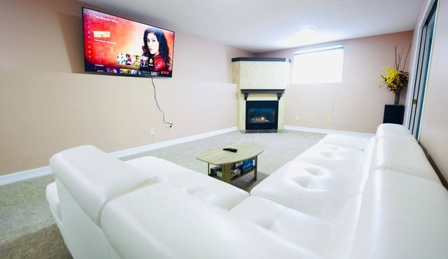 Spacious Hearth Escape with Natural Light & fireplace