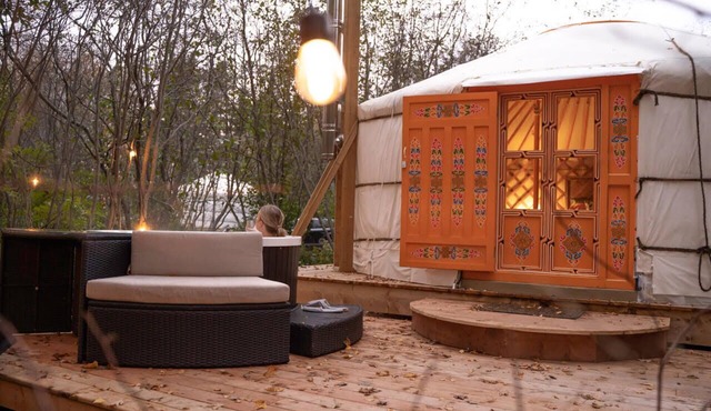 Stay in an Authentic Mongolian Yurt with Private Hot Tub