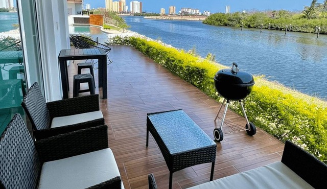 Walk to the Marina and a few steps from the pool.
